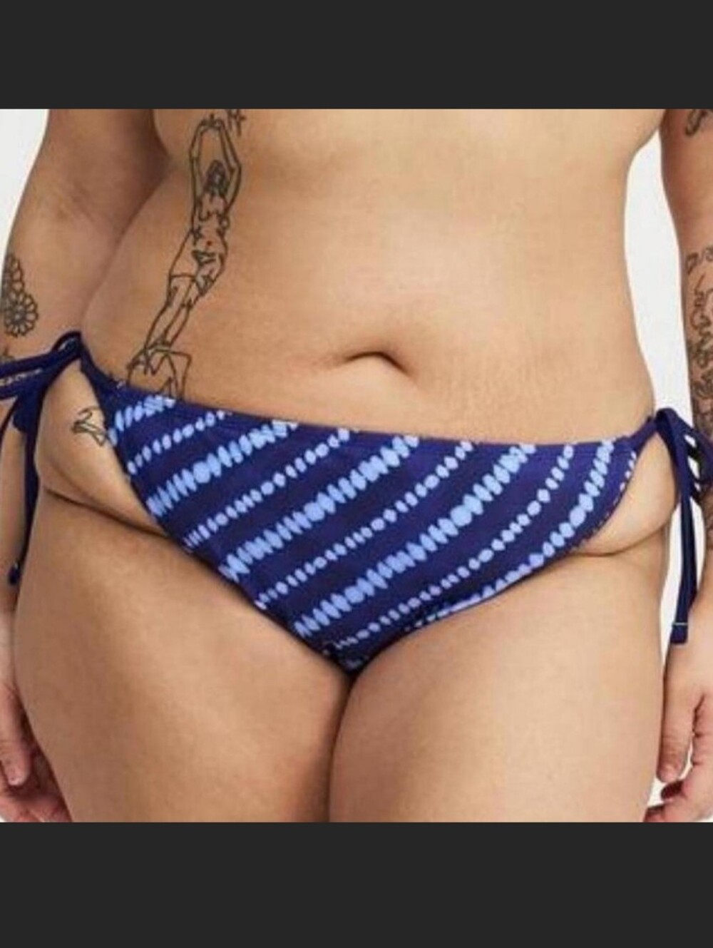 Torrid Ultra Cheeky String Bikini Bottoms in Navy Tie-Dye - 2